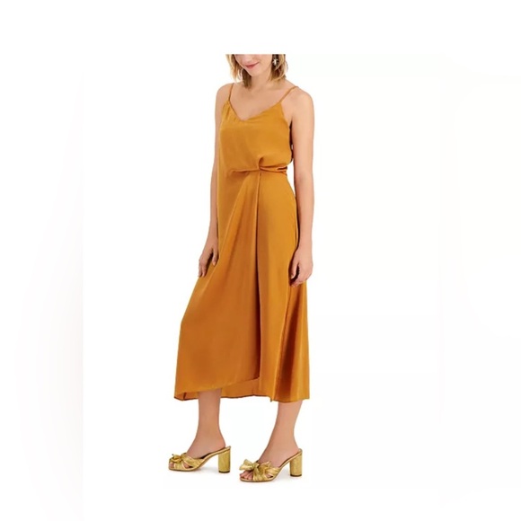 Lucy Paris Gold Sleeveless Sundress with Slit - Picture 3 of 10